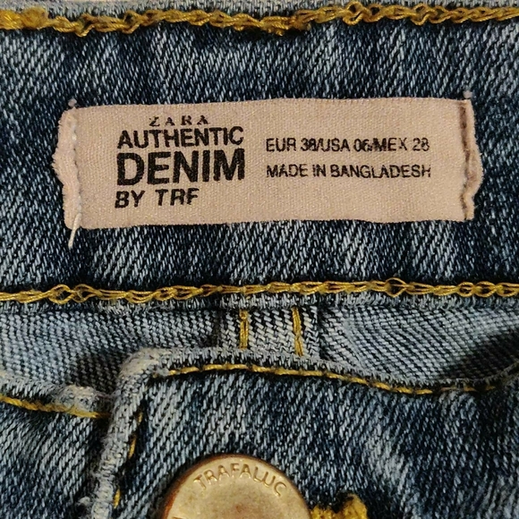 Zara Trafaluc Red Stripe Skinny Distressed Jeans - Picture 5 of 7